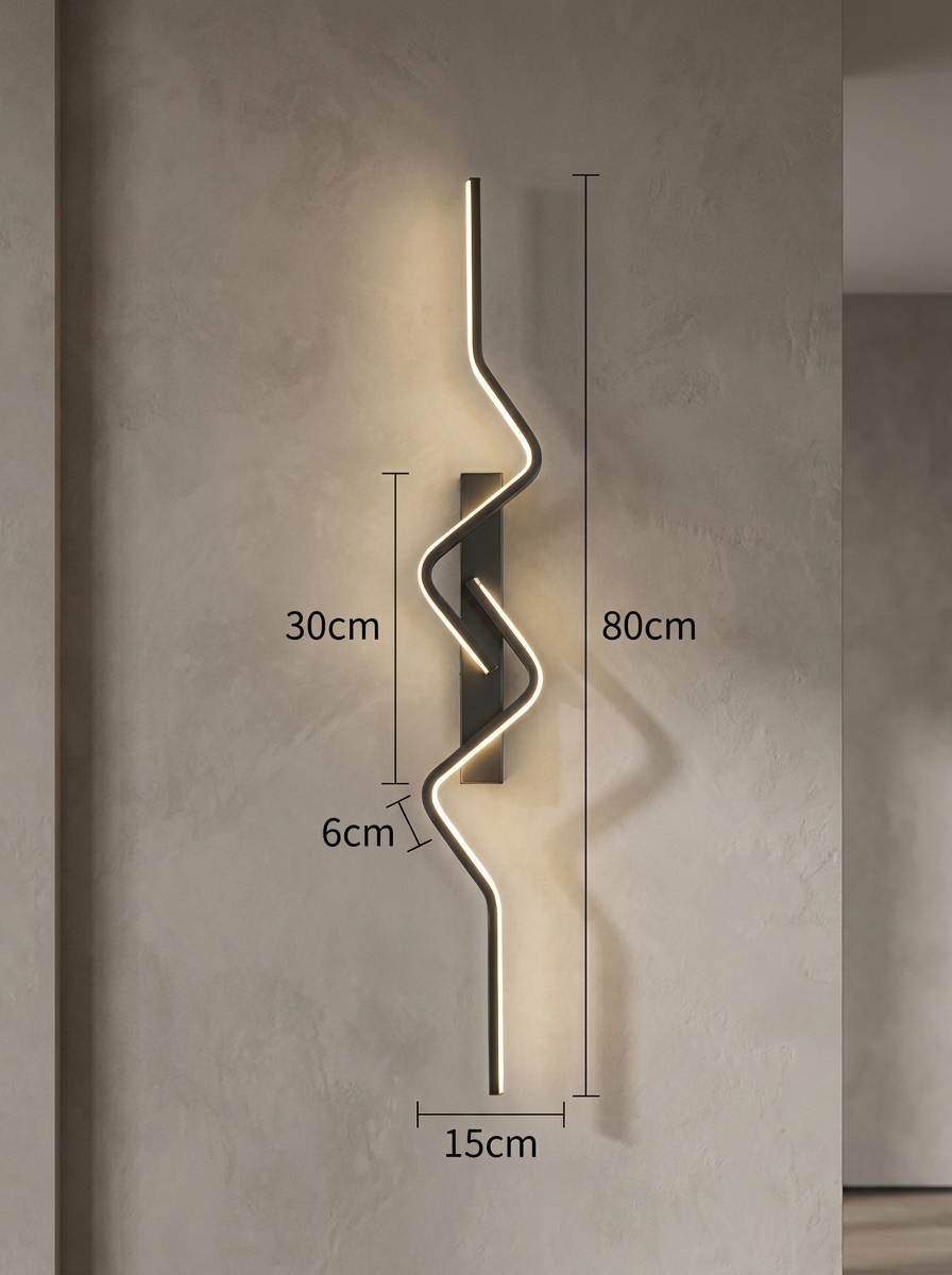 Linear LED wall light 80cm