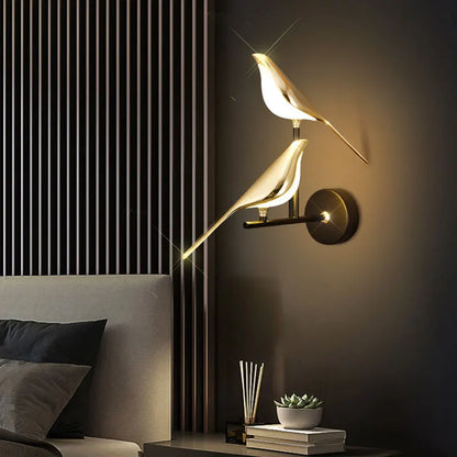 Nordic bird LED wall lamp product view 1