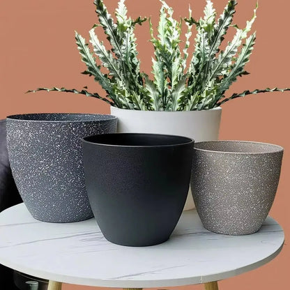 Frosted stone-effect planter product view 3