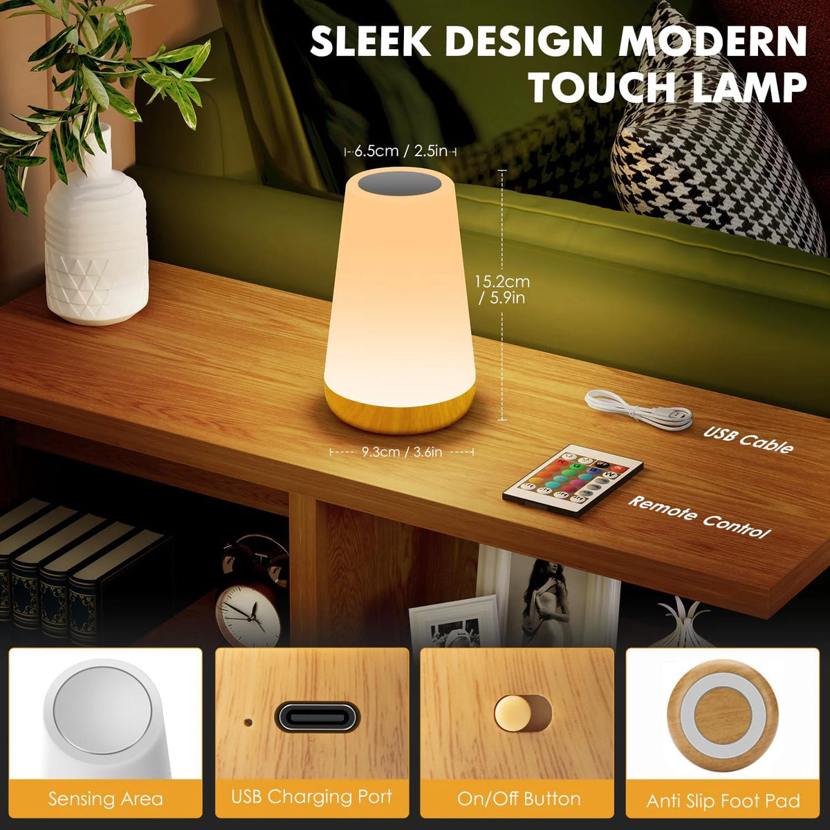 Rechargeable RGB night lamp product view 3