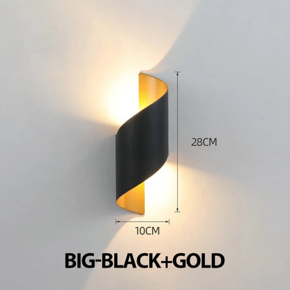 IP65 spiral LED wall light product view 4