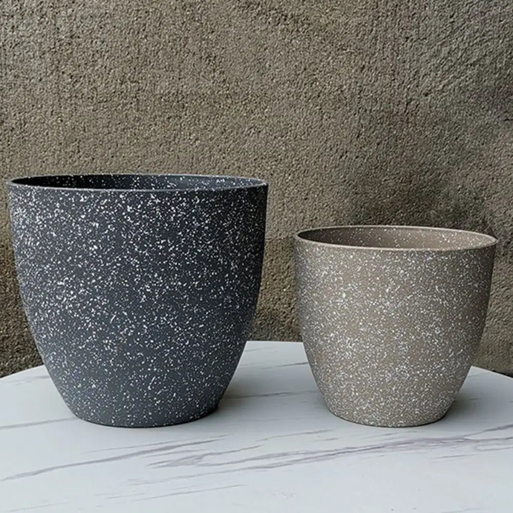 Frosted stone-effect planter product view 5