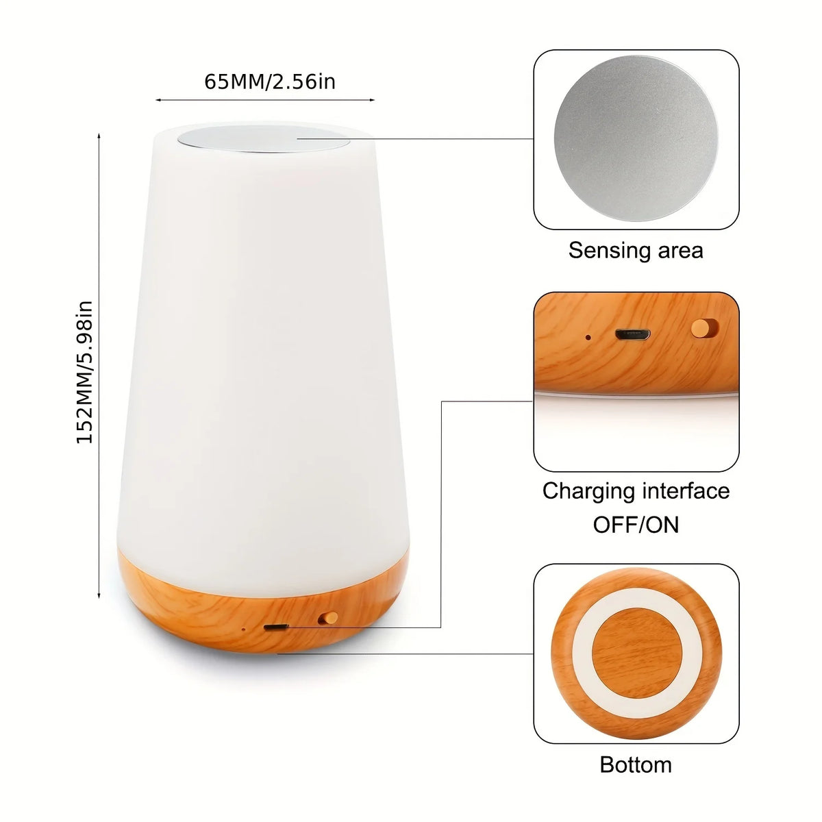 Rechargeable RGB night lamp product view 5