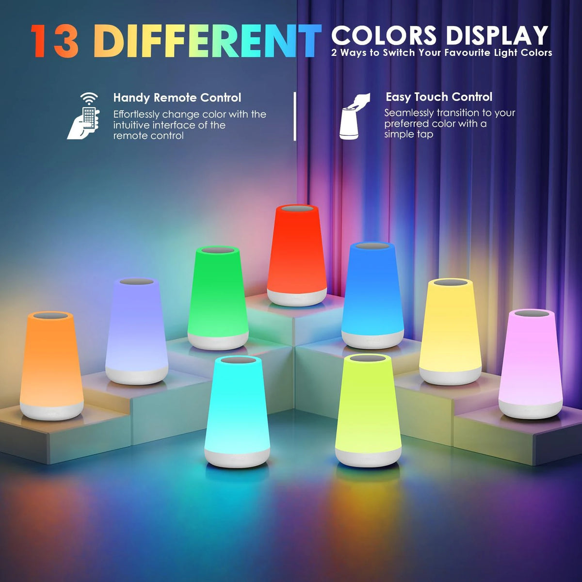Rechargeable RGB night lamp product view 2