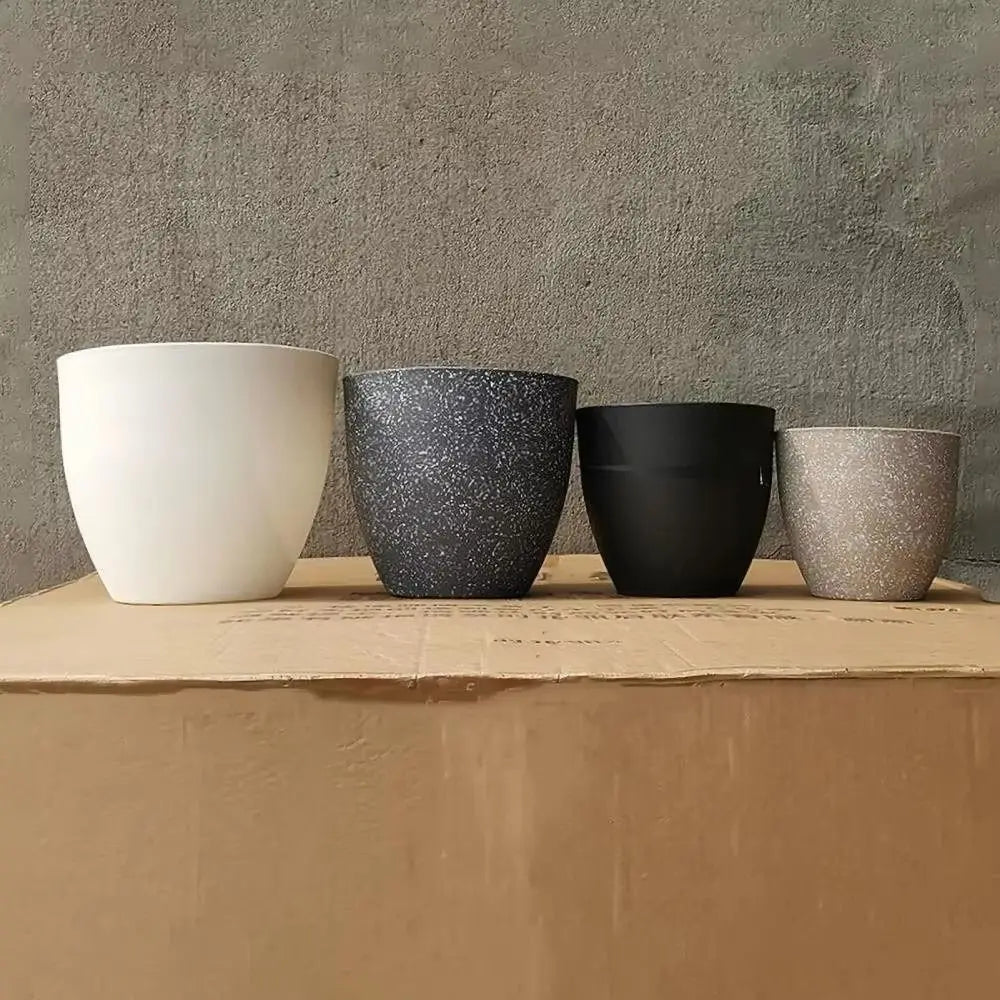 Frosted stone-effect planter product view 4