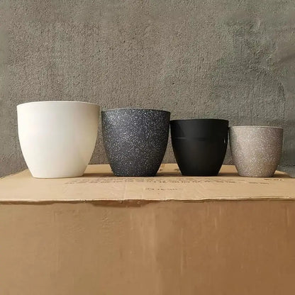 Frosted stone-effect planter product view 4