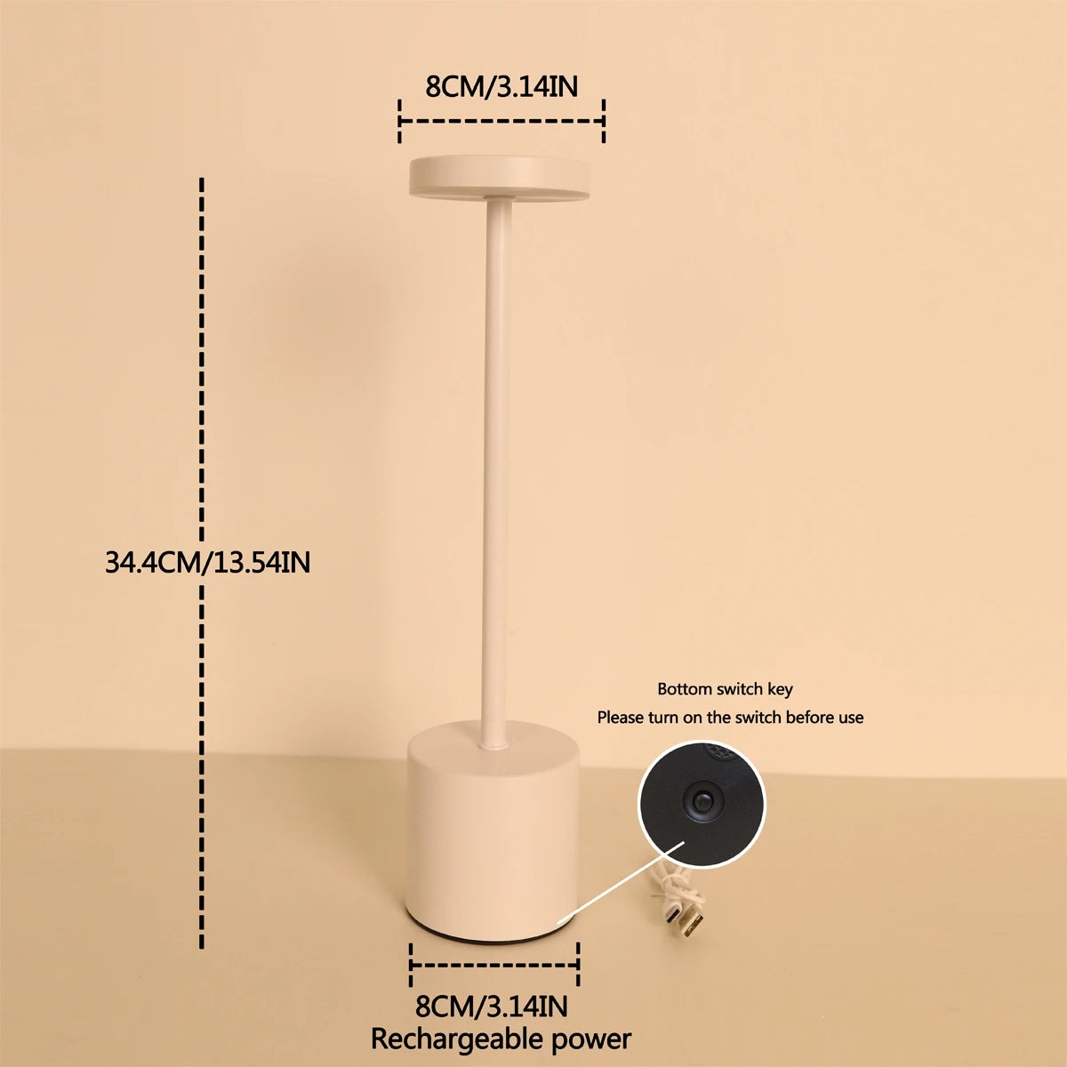 Rechargeable touch desk lamp product view 4