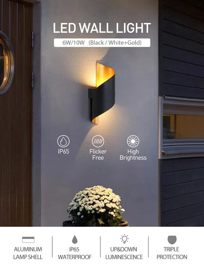 IP65 spiral LED wall light product view 1