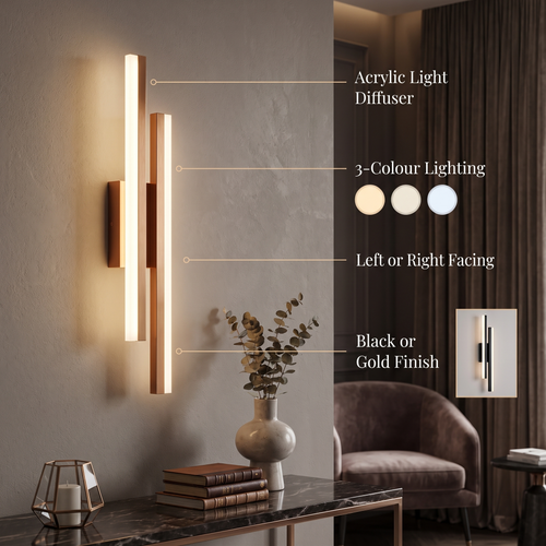 Copper-effect LED wall light benefits