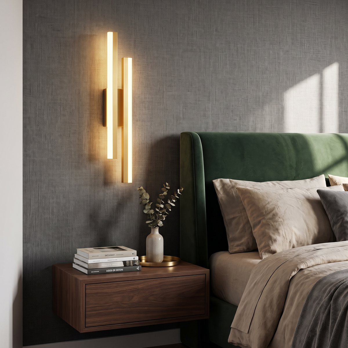 Copper-effect LED wall light lifestyle image
