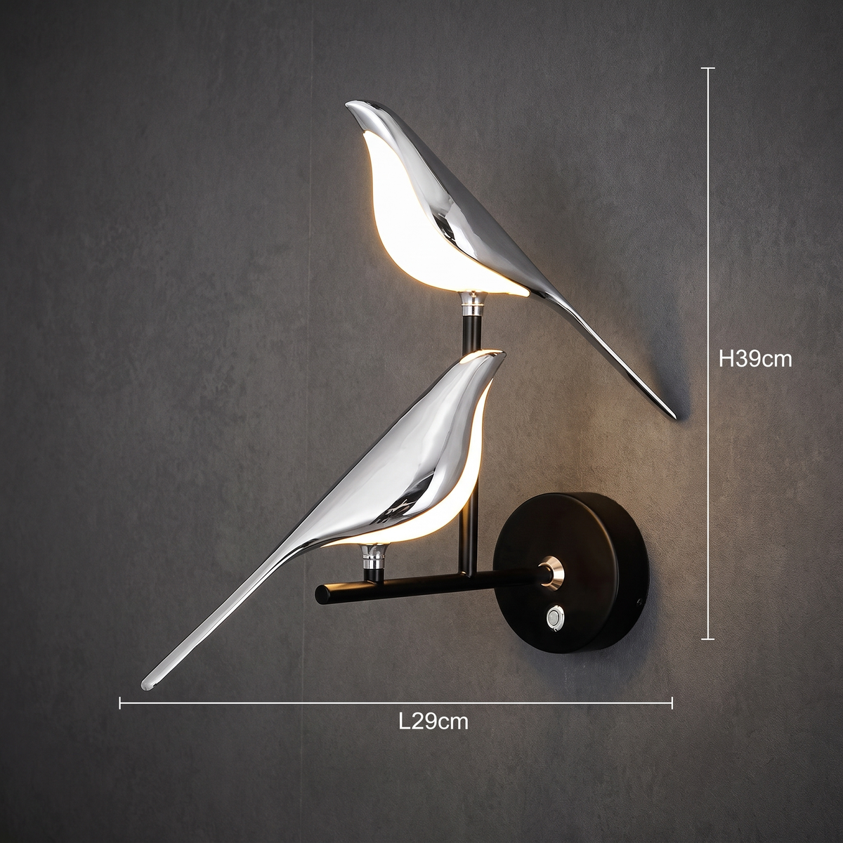 Nordic bird LED wall lamp additional product view 1