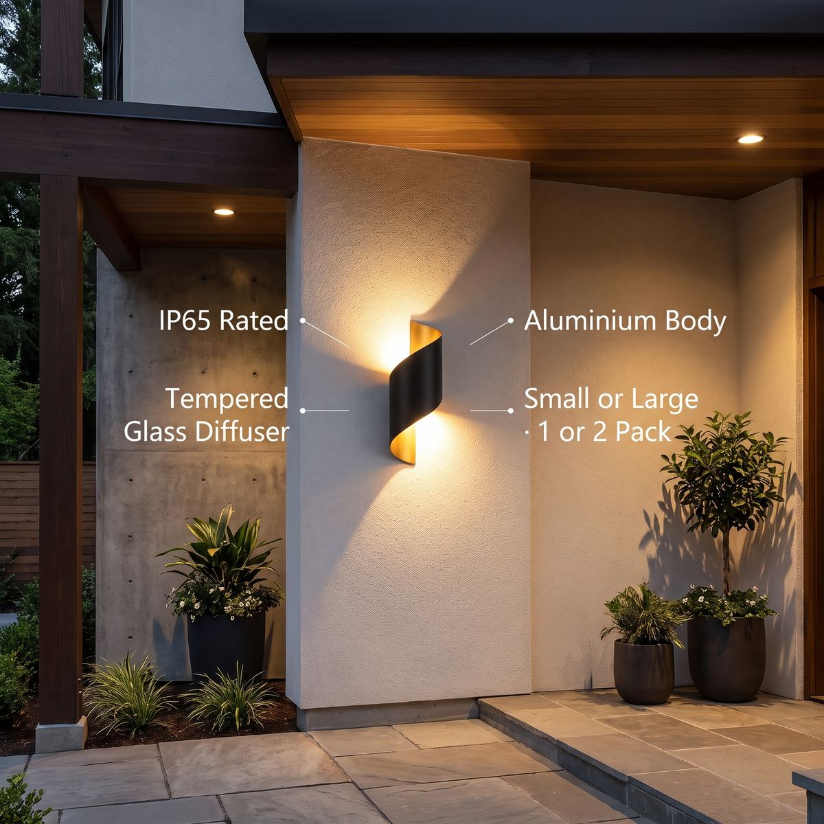 Compact IP65 spiral LED wall light benefits