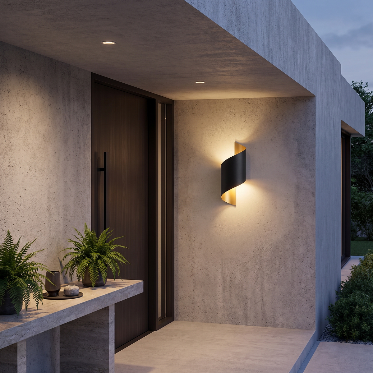 Compact IP65 spiral LED wall light hero