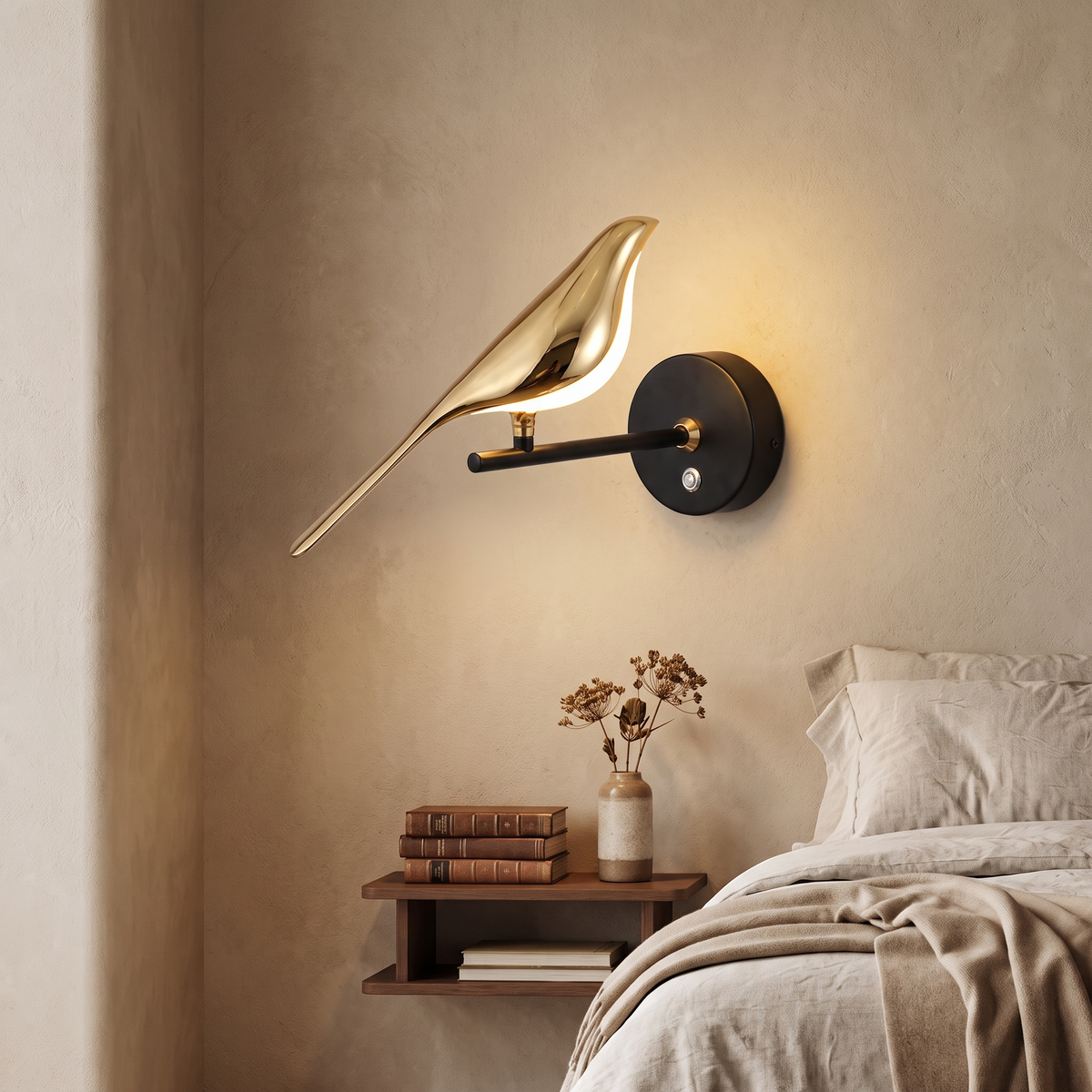 Nordic bird LED wall lamp one-head variant