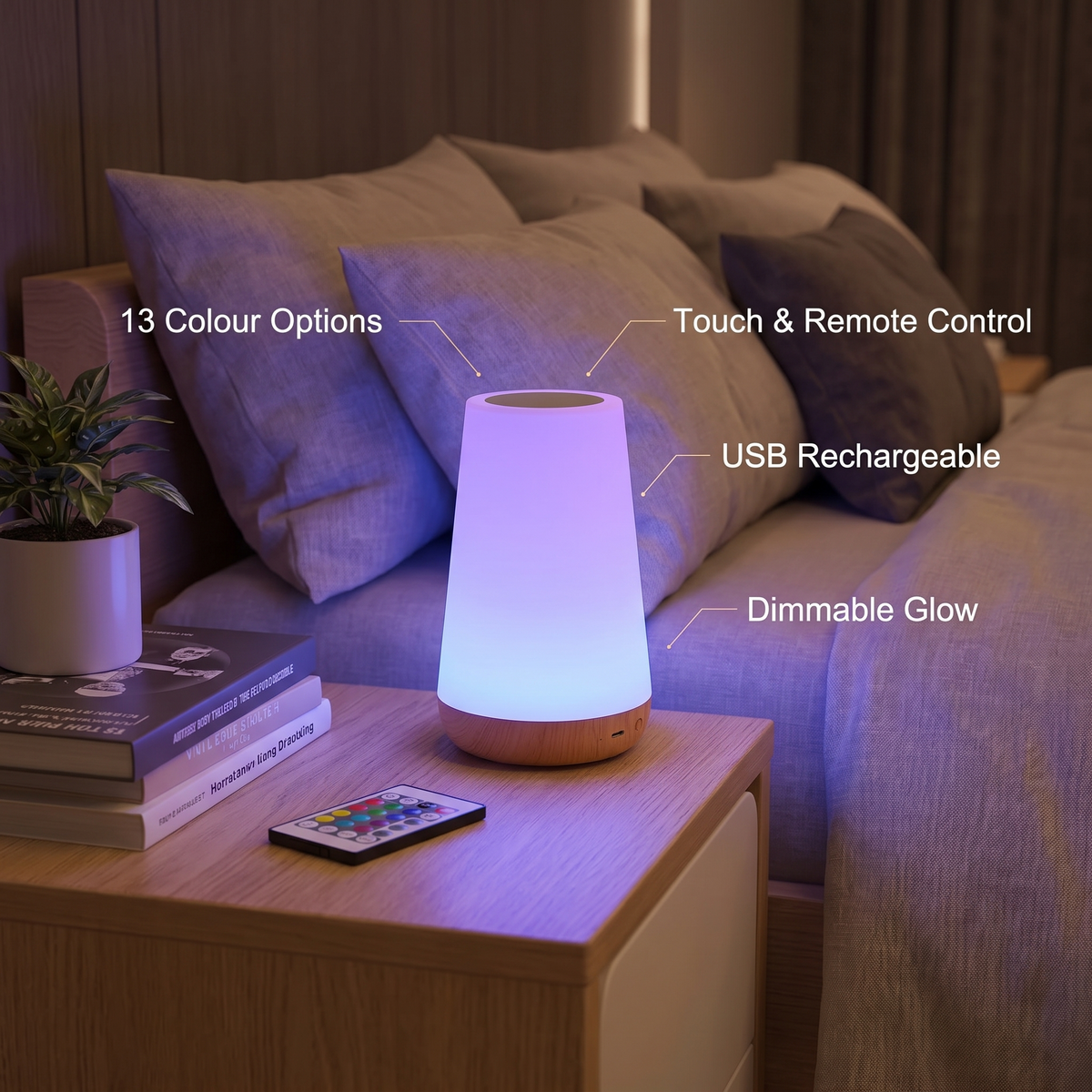 Rechargeable RGB night lamp benefits