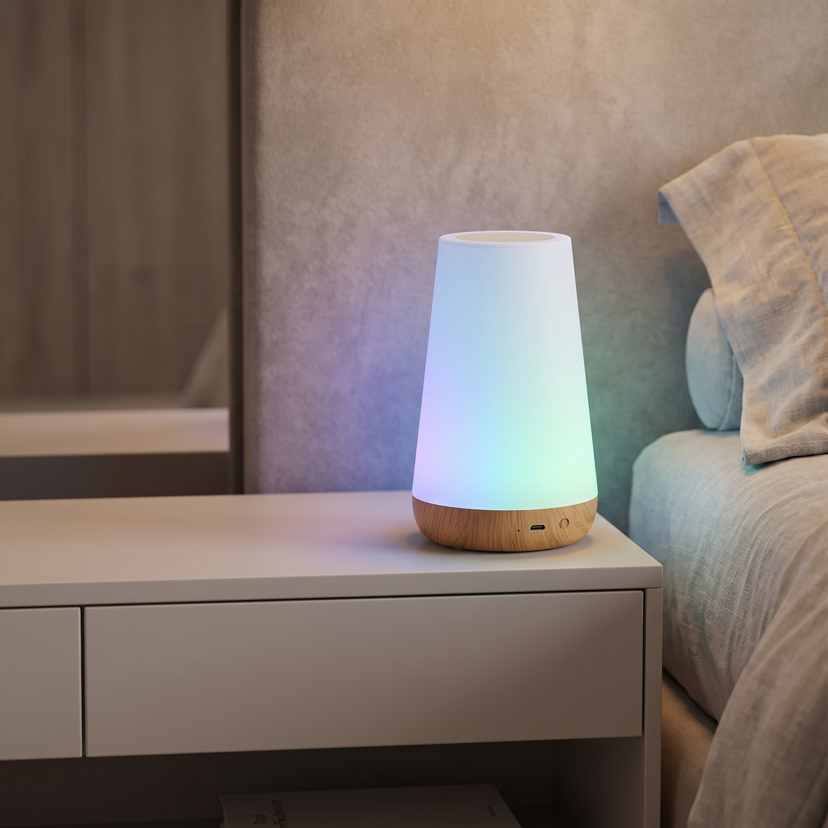 White rechargeable RGB night lamp