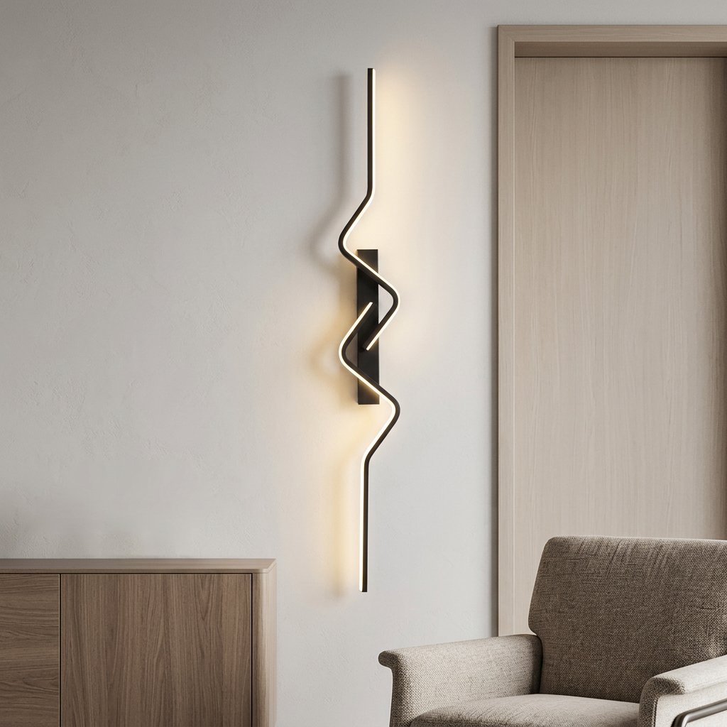 Linear LED wall light 80cm