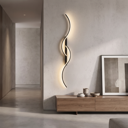 Minimalist LED wall sconce black 100cm
