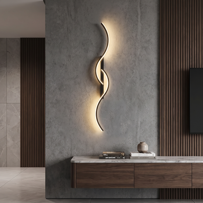 Minimalist LED wall sconce black 60cm