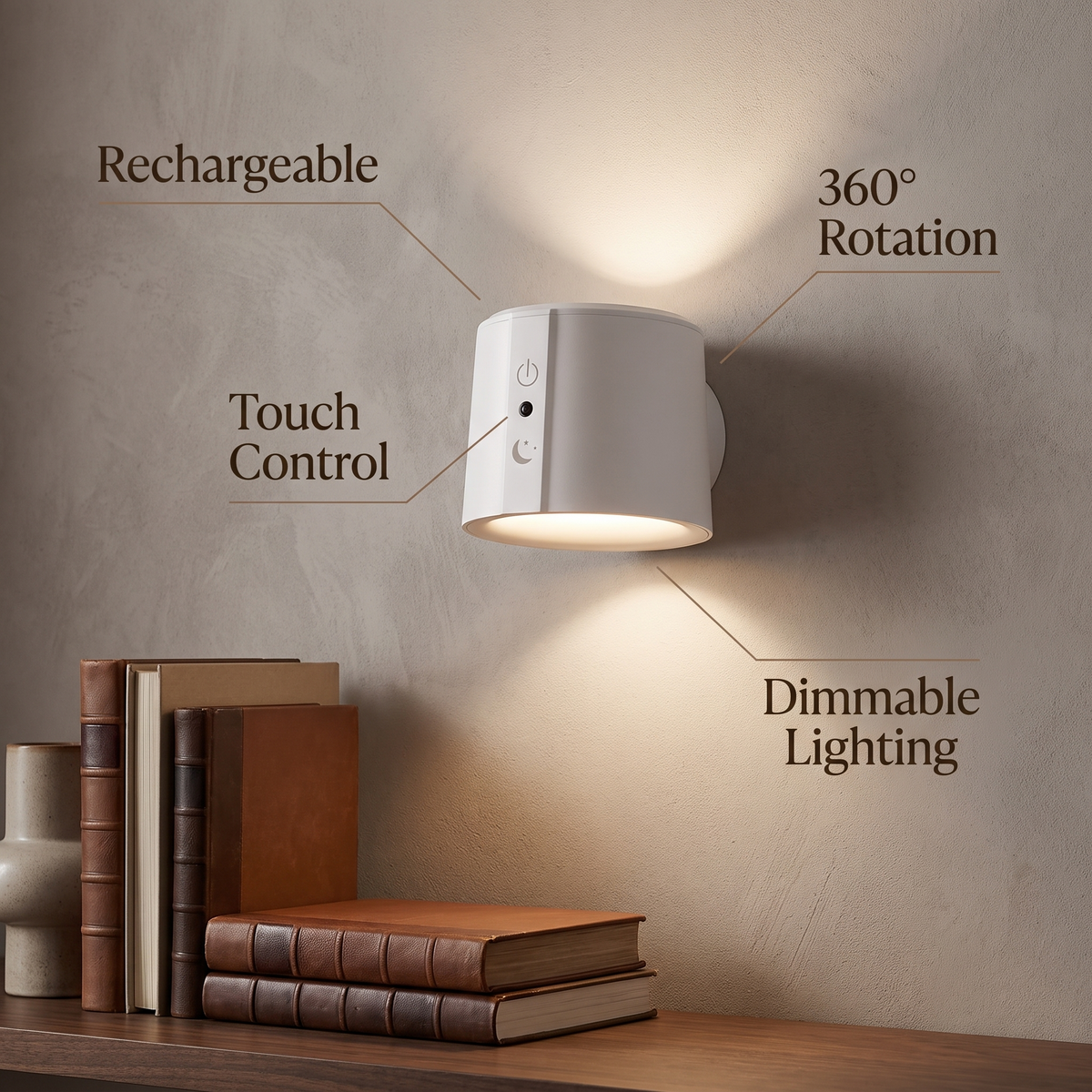 Rechargeable wall sconce benefits